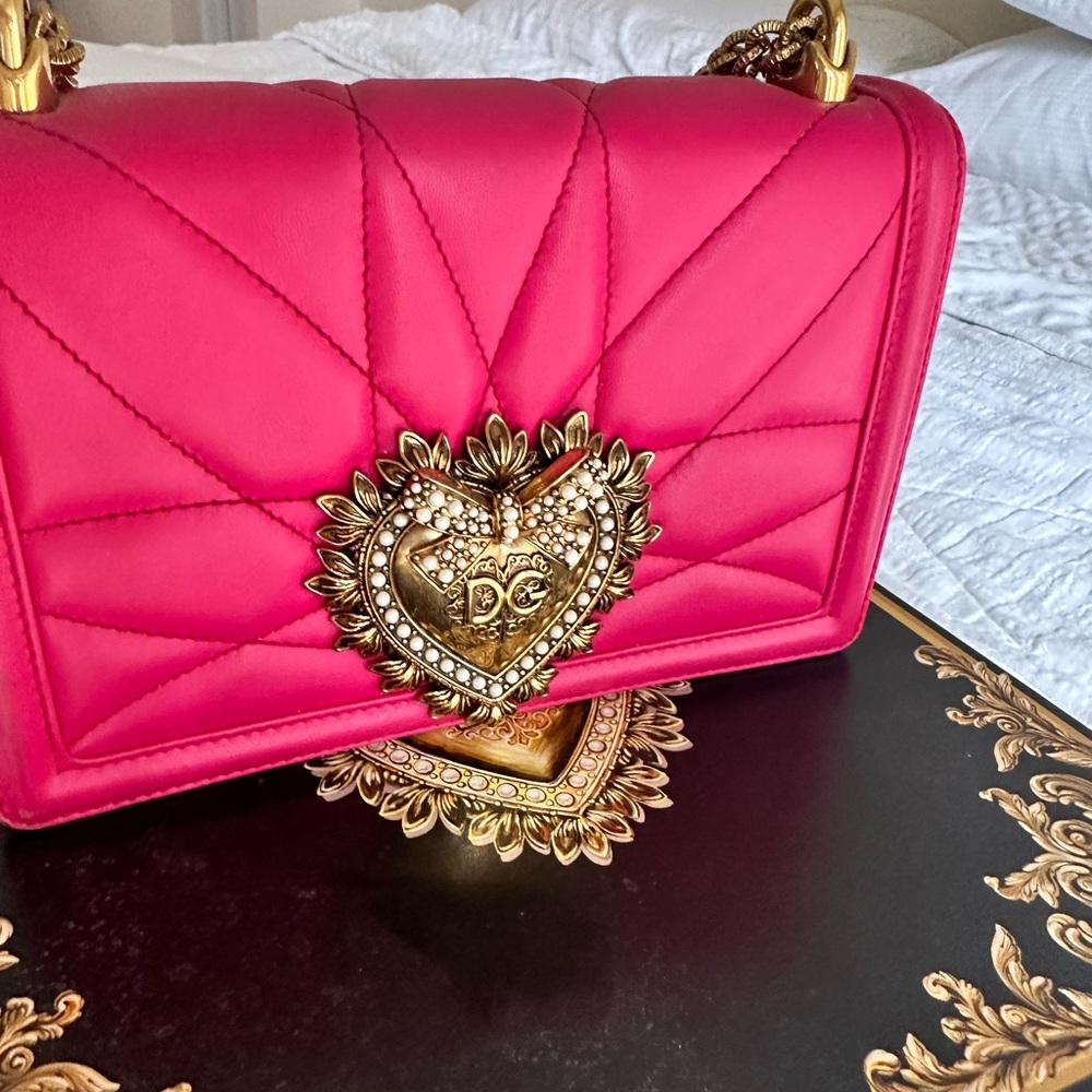 Pink Dolce and Gabbana devotion bag with box. Great condition